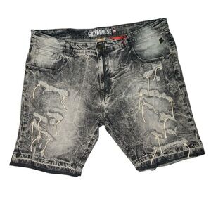 Sz 44 Distressed gray Denim Jean Shorts